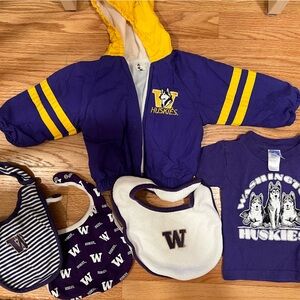 UW huskies baby lot vintage jacket bibs shirt